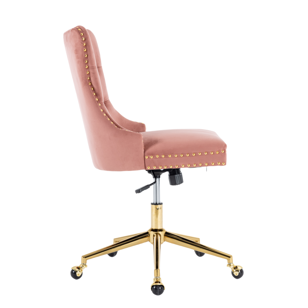Velvet Home Office Chair- Pink