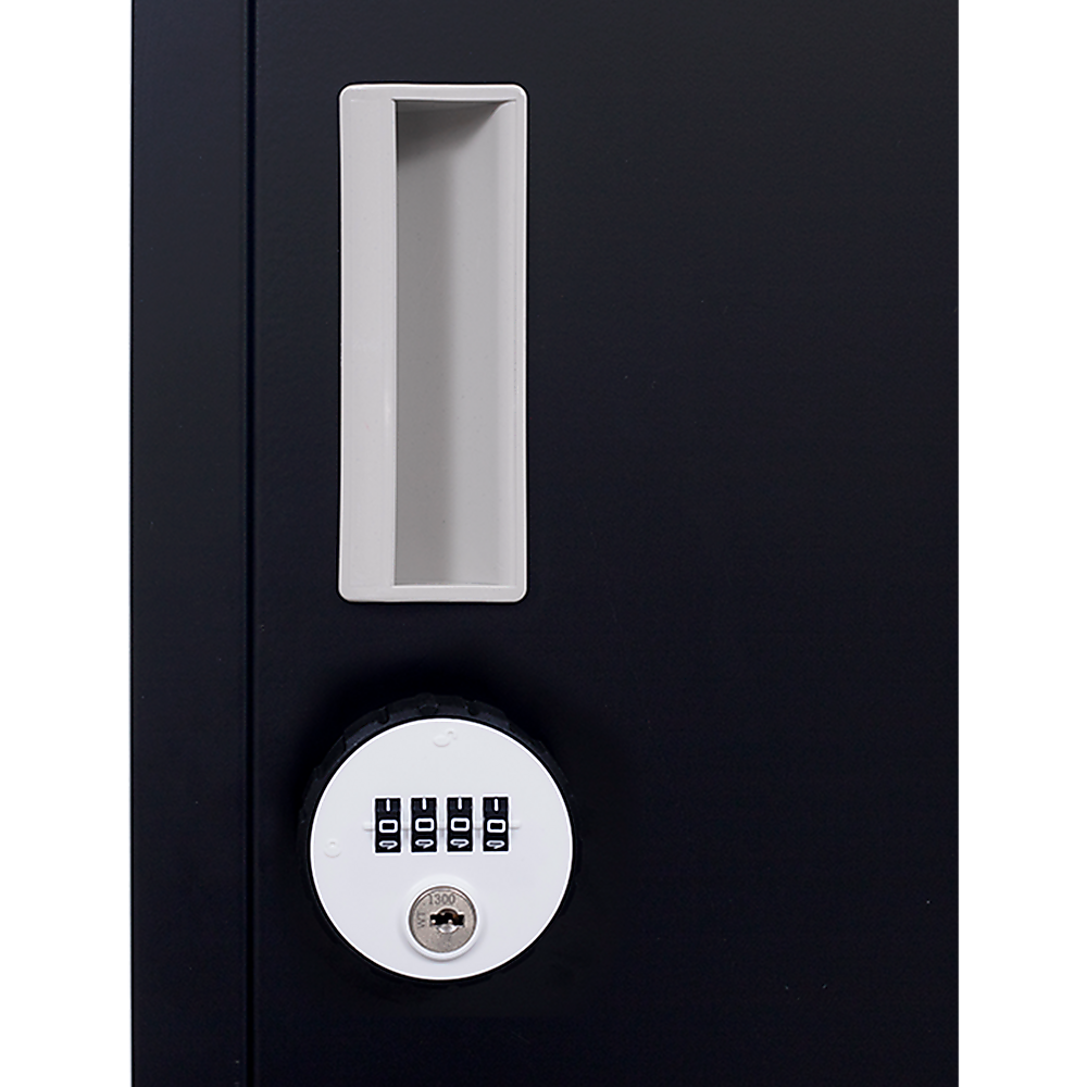 Black Two-Door L-shaped Office Gym Shed Storage Lockers